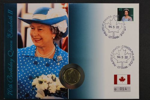 Kanada, 70. Geburtstag von Königin Elizabeth II., 1996, Numisbrief