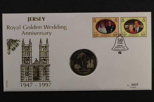 Jersey, Royal Golden Wedding, 1997, Numisbrief