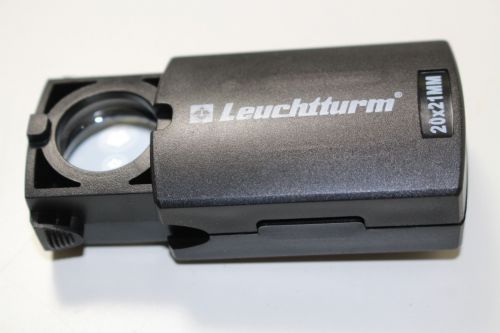 Leuchtturm, LED-Aufziehlupe, 20-fache Vergrößerung, schwarz, 18 mm