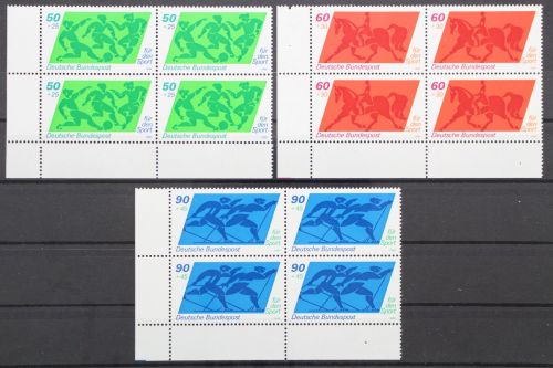 Deutschland, MiNr. 1046-1048 VB Ecke li.unten mit PF 1047 I, postfrisch