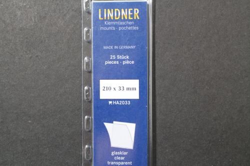 Lindner-Klemmtaschen, 25 Streifen glasklar, 33 mm