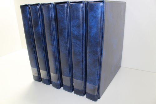 6 blaue Ringbinder mit 24 Ringen, incl. Kassetten