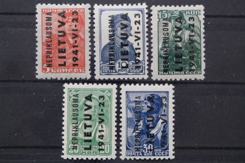 Litauen, MiNr. 2, 3, 4, 5 + 6, postfrisch