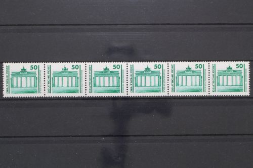 DDR, MiNr. 3346 R, 6er Streifen, ZN 755 + 0760