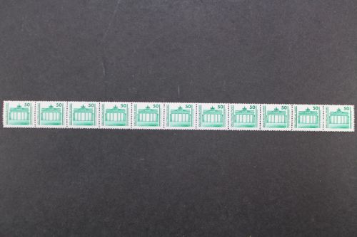 DDR, MiNr. 3346 R, 11er Streifen, ZN 0840, 845, 0850