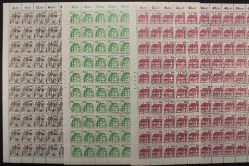 Berlin, MiNr. 611 A, 614-615 A, 100er Bogen, postfrisch