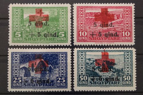 Albanien, MiNr. 100-103, Falz