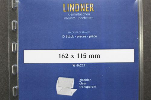 Lindner-Klemmtaschen, 10 Stück, glasklar, 162 x 115 mm