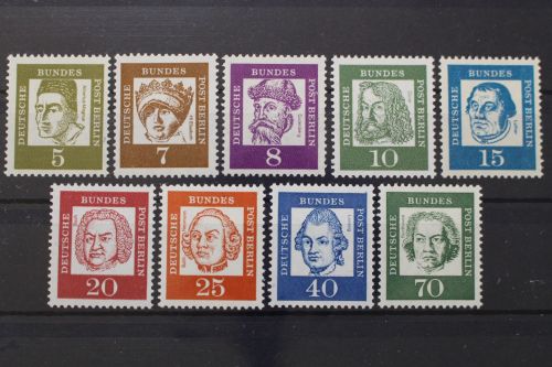 Berlin, MiNr. 199-210 R, 9 Werte mit Zählnummer, postfrisch