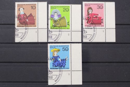 Berlin, MiNr. 322-325 Ecken rechts unten, FN 1 bzw. 2, ESST