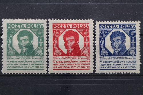 Polen, MiNr. 249-251, Falz