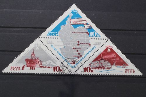 Sowjetunion, MiNr. 3181-3183 Viererblock, gestempelt