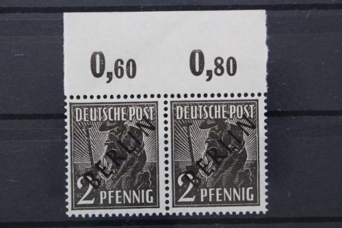 Berlin, MiNr. 1, waagerechtes Paar, Oberrand ndgz, postfrisch
