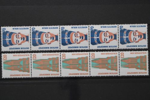 Deutschland (BRD), MiNr. 1374-1375 R Fünferstreifen mit ZN, postfrisch