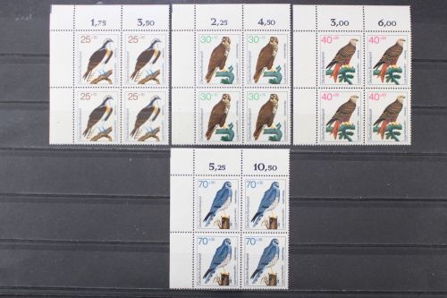 Deutschland, MiNr. 754-757 Viererblöcke Ecken links oben, postfrisch