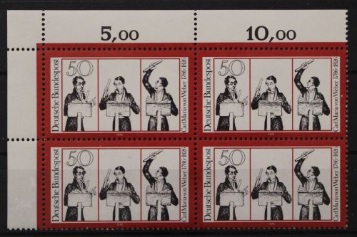 Deutschland (BRD), MiNr. 894 Viererblock Ecke links oben, postfrisch