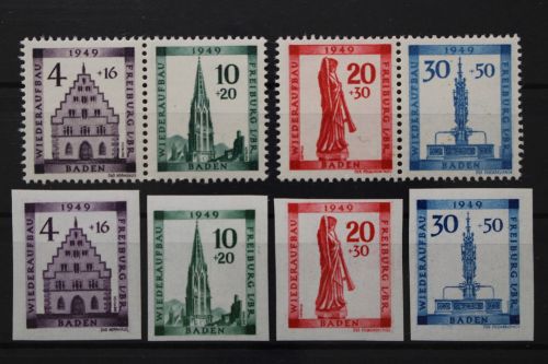 FZ Baden, MiNr. 38-41 A + B, postfrisch