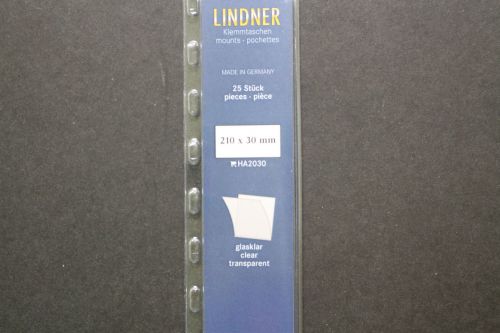 Lindner-Klemmtaschen, 25 Streifen glasklar, 30 mm