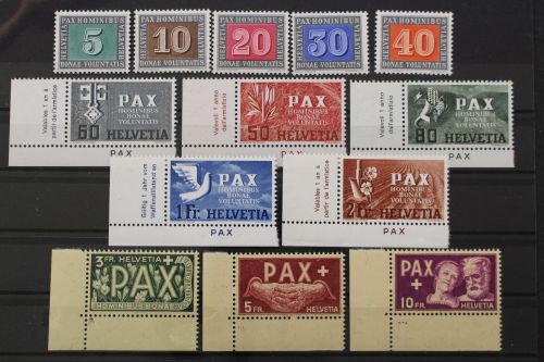 Schweiz, MiNr. 447-459, Ecke tls. links unten, postfrisch