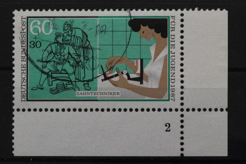 Deutschland (BRD), MiNr. 1316 Ecke rechts unten, FN 2, gestempelt