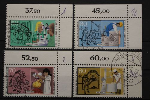 Deutschland (BRD), MiNr. 1274-1277 Ecken rechts oben, gestempelt
