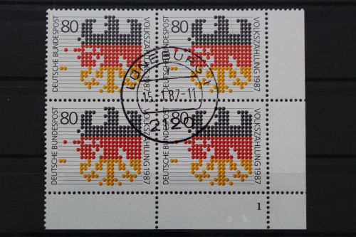Deutschland, MiNr. 1309 Viererblock Ecke rechts unten FN 1, gestempelt