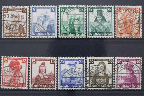 Deutsches Reich, MiNr. 588-597, gestempelt