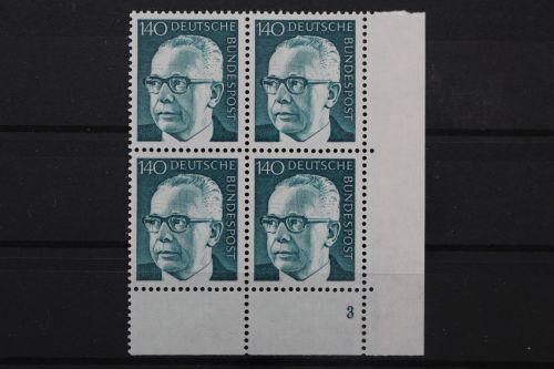 Deutschland, MiNr. 729 Viererblock Ecke rechts unten, FN 3, postfrisch