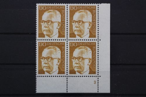 Deutschland, MiNr. 728 Viererblock Ecke rechts unten, FN 3, postfrisch