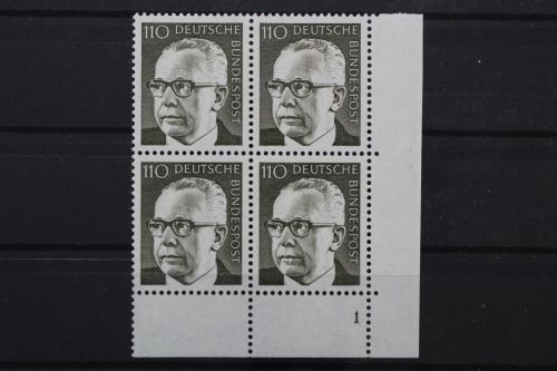 Deutschland, MiNr. 727 Viererblock Ecke rechts unten, FN 1, postfrisch