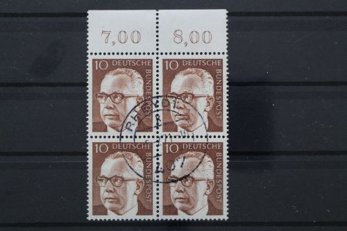 Deutschland (BRD), MiNr. 636 Viererblock Oberrand, gestempelt
