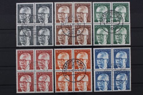 Deutschland (BRD), MiNr. 835-840 Viererblöcke, gestempelt