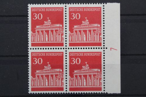Deutschland, MiNr. 508 v Viererblock, rechter Rand mit DZ 7, postfrisch