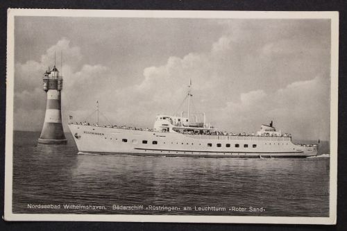 Wilhelmshaven, Bäderschiff "Rüstringen" am Leichturm "Roter Sand"
