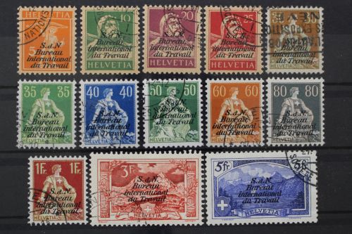 Schweiz BIT/ILO, MiNr. 1-13 ohne 14, gestempelt