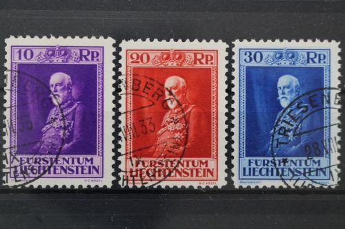 Liechtenstein, MiNr. 122-124, gestempelt