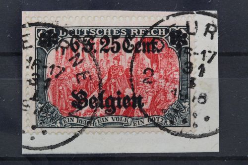 Landespost Belgien, MiNr. 25 Type I, Briefstück