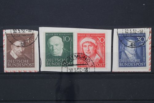 Deutschland (BRD), MiNr. 143-146, Briefstücke