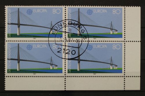 Deutschland (BRD), MiNr. 1321 Viererblock Ecke rechts unten, EST