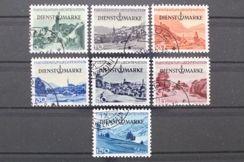Liechtenstein Dienstmarken, MiNr. 28-34, gestempelt