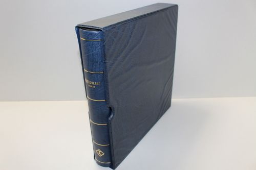 Leuchtturm, blauer Klemmbinder mit Aufdruck "Deutschland Berlin", Kassette