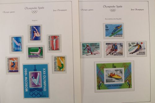 Olympische Spiele 1980, postfrische Sammlung im Vordruckalbum