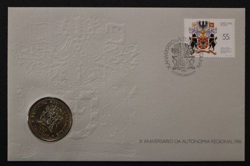 Azoren, Numisbrief, 10 Jahre autonome Region, 1986