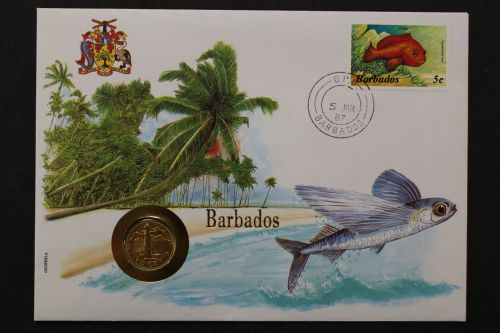Barbados, Fisch, Numisbrief vom 5.3.1987