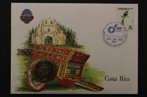 Costa Rica, Numisbrief vom 16.7.1984