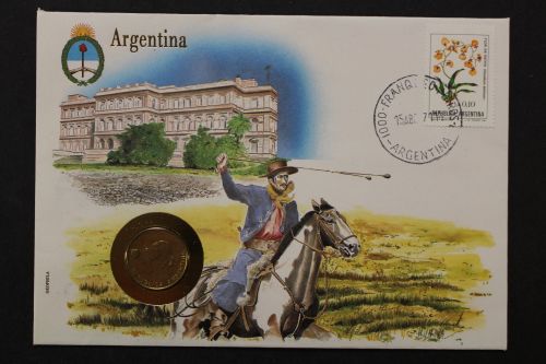 Argentinien, Reiter, Numisbrief vom 15.4.1987
