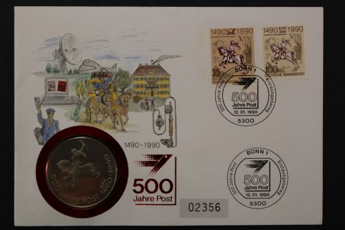 Deutschland, Postverbindungen mit T + T Medaille, 12.1.1990