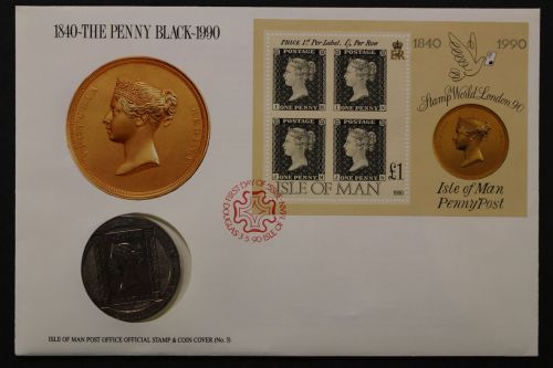 Großbritannien, Numisbrief, The Penny Black, 3.5.1990