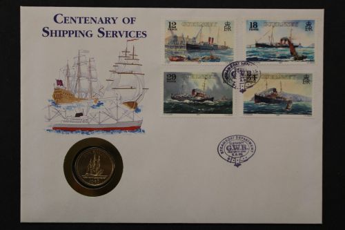 Guernsey, Numisbrief, Centenary of Shipping Services, 5.9.1989