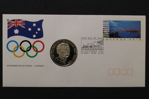 Australien, Numisbrief, Medaille Coubertin, Olympiade